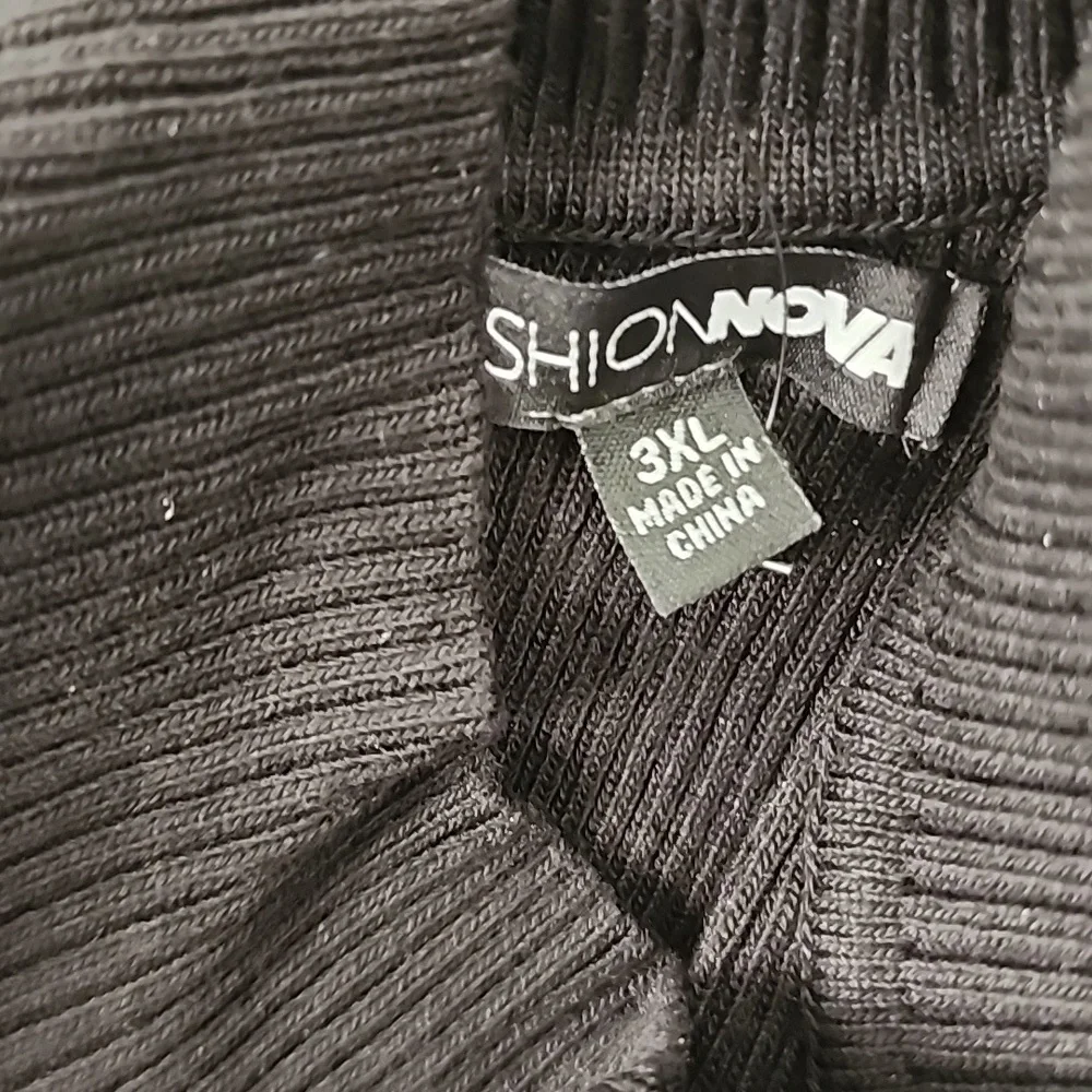 FASHION NOVA NWT BLACK TOP SECRET RIBBED KNIT JUMPSUIT SIZE 3X STRETCH - Picture 6 of 8